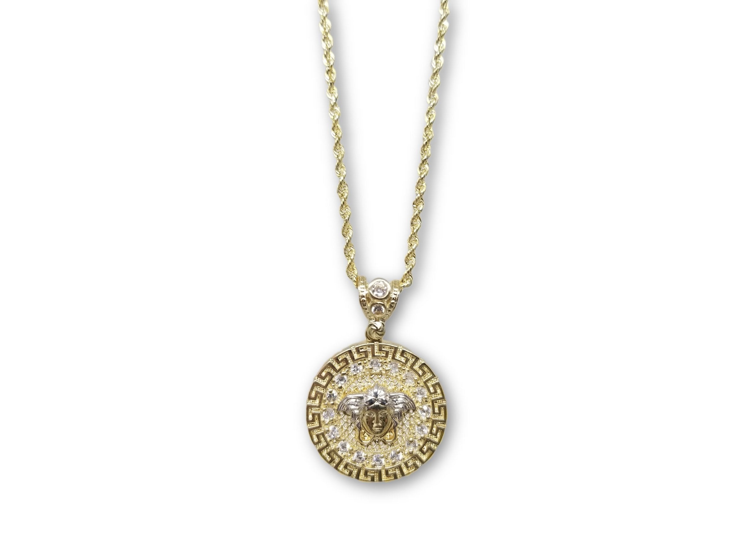 cha?®ne torsade en or 10k + m?©daillon versace 2019 en or 10k - orquebec