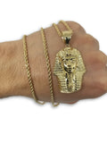 chaine torsade en or 10k + Pharaon en or 10k Diamond Cut - orquebec