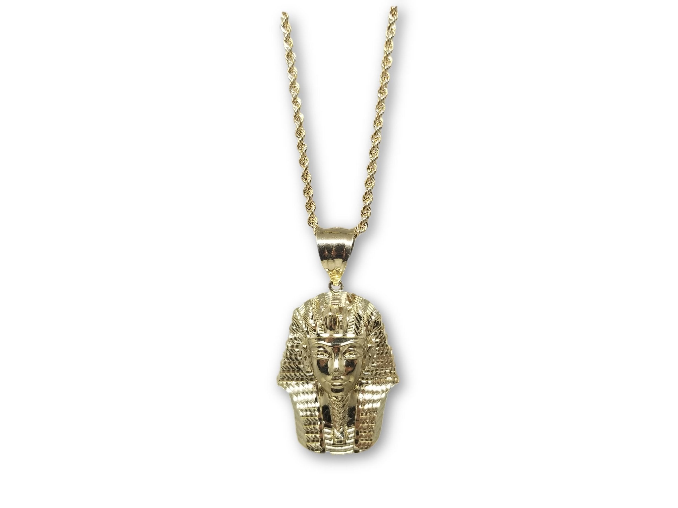 chaine torsade en or 10k + Pharaon en or 10k Diamond Cut - orquebec