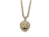 Chaine torsader en or 10k coupe diamond cut 4mm + lion de taille moyen en or 10k - orquebec
