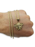Cha?®ne torsader en or 10k + t??te de versace en or 10k - orquebec