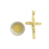 Cross Jesus en or jaune 10 karat coupe diamond cut - orquebec