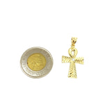 Cross of life coupe diamond cut en or jaune 10 karat - orquebec