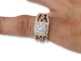fiançailles+mariage  infini Double   1.00ct diamants  Princess Cut  Vintage - orquebec