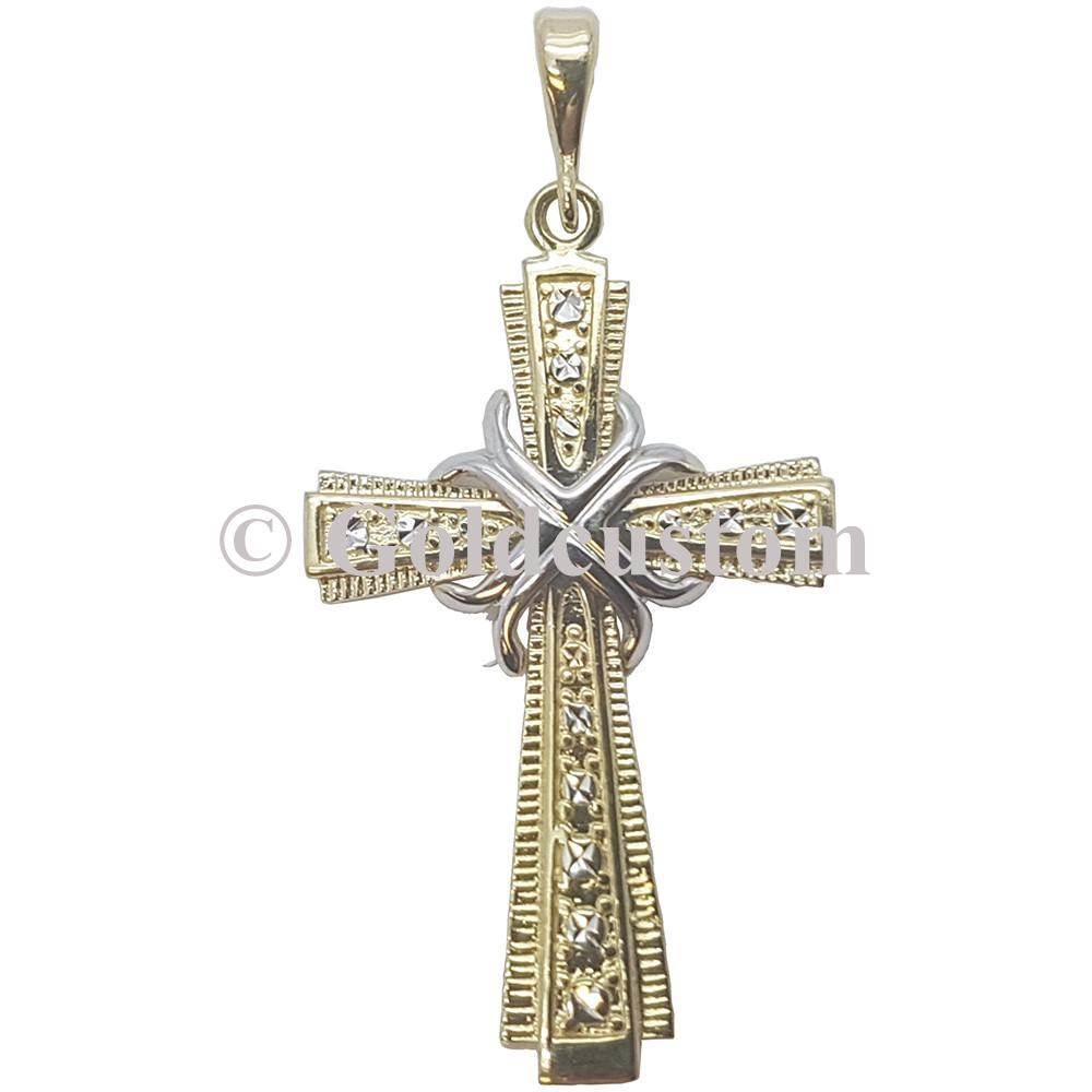 High Polish 10K Gold Crossley Charm Pendant - orquebec