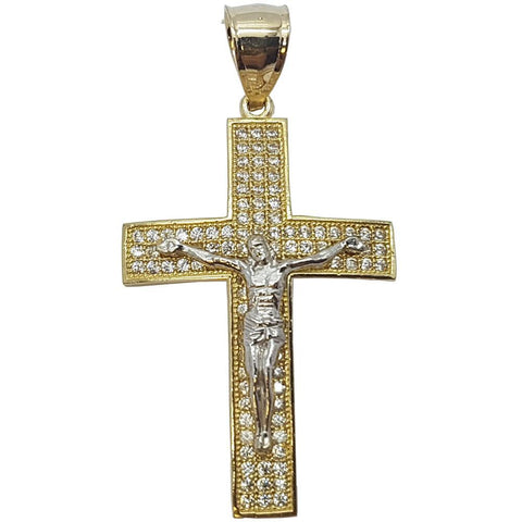 High Polish 10K Gold Religious Corse Pendant - orquebec