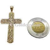 High Polish 10K Holy Cross Religious Charm Pendant - orquebec