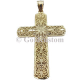 High Polish 10K Holy Cross Religious Charm Pendant - orquebec