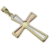 High Polish 10K Yellow Solid Gold Krzyyzaniak Cross Charm Pendanrt - orquebec