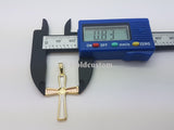 High Polish 10K Yellow Solid Gold Krzyyzaniak Cross Charm Pendanrt - orquebec