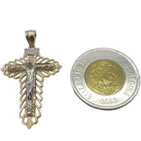 High Polish Gold 10K Kresta Crucifix Pendant - orquebec