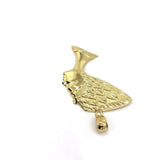 Left Side Face of Nefertiti Queen 10K Yellow Gold Pendant - orquebec