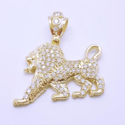 Lion Roar 10K Gold Men Pendant - orquebec