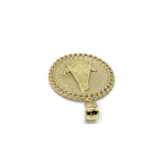 Marco Masonic Symbol Free Mason on Round Plated 10K Yellow Gold Pendant - orquebec