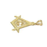 Masonic Symbol Free Mason Charm 10K Yellow Gold Pendant - orquebec