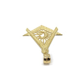 Masonic Symbol Free Mason Charm 10K Yellow Gold Pendant - orquebec