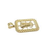 Medaillon cuban link Egyptien en or 10 karat - orquebec