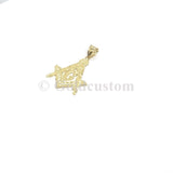 Medaillon Free Mason FMP-003 en or jaune diamond cut 10kt - orquebec