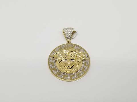 Medaillon Versace 0.35ct de diamants taille moyen en or 10 karat - orquebec