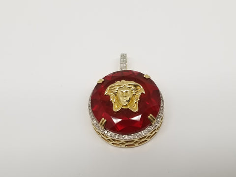 Medaillon Versace Ruby rouge 0.42 ct de Diamants en or 10 karat - orquebec