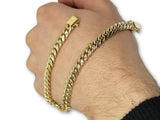 Miami Cuban Link en or 10k Coupe Diamond Cut 7mm Italienne Box Lock - orquebec