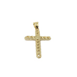 Mini 10K Yellow Gold Rope Design Cross Pendant - orquebec