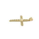 Mini 10K Yellow Gold Rope Design Cross Pendant - orquebec