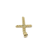 Mini 10K Yellow Gold Rope Design Cross Pendant - orquebec