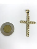 Mini 10K Yellow Gold Rope Design Cross Pendant - orquebec