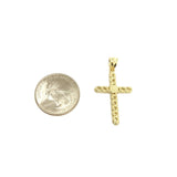 Mini Cross Curb style diamond cut en or 10 karat - orquebec