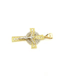 Mini Rosary Crucifix 10K Yellow Gold Pendant - orquebec