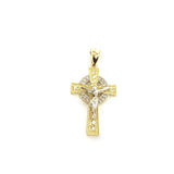 Mini Rosary Crucifix 10K Yellow Gold Pendant - orquebec