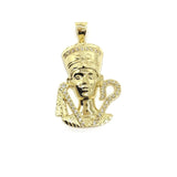 Nefertiti Queen Head 10K Yellow Gold Pendant - orquebec