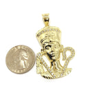 Nefertiti Queen Head 10K Yellow Gold Pendant - orquebec