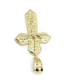 Passion Cross Textured Design With Christ Hanged 10K Yellow Gold Pendant - orquebec