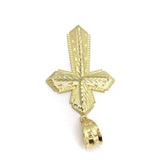 Passion Cross With Textured Design 10K Yellow Gold Pendant - orquebec