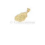 Pendatif Croco NUG-003 diamond cut crystaliser en or 10 karat - orquebec