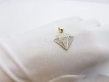 Real 10K High Polish Solid Gold Diamond Shape Men Pendant - orquebec