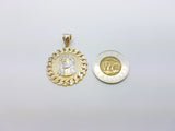 Real 10K High Polish Solid Yellow Gold Jesus Round Messiah Pendant - orquebec