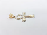 Real 10K High Polish Solid Yellow Gold Reuben Cross Pendant - orquebec