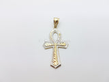 Real 10K High Polish Solid Yellow Gold Reuben Cross Pendant - orquebec