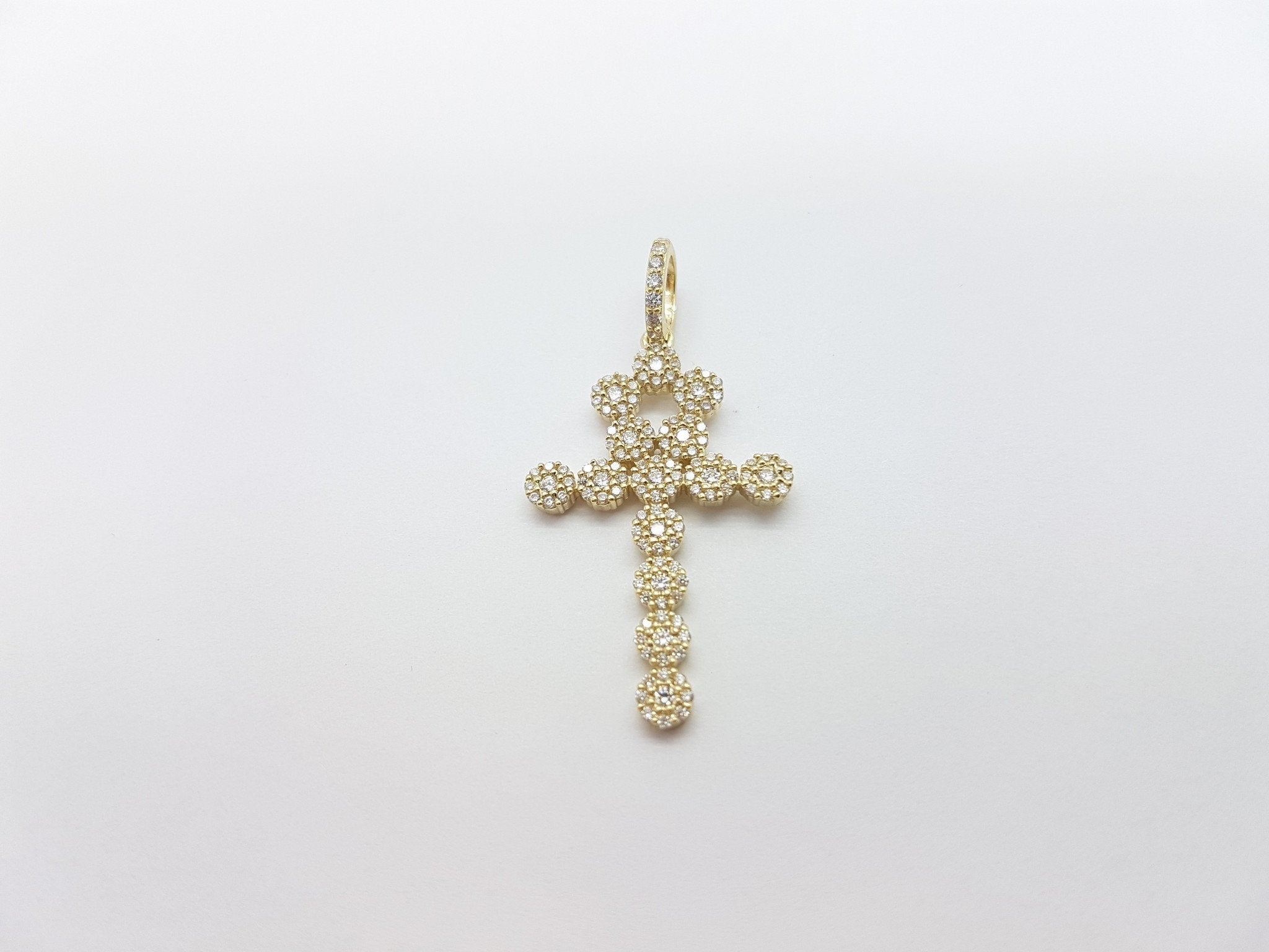 Real 10K High Polish Solid Yellow Gold Rufus Cross Pendant - orquebec