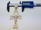 Real 10K High Polish Solid Yellow Gold Zedekiah Jumbo Cross - orquebec