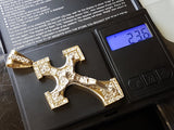 Real 10K High Polish Solid Yellow Gold Zephan Jumbo Cross - orquebec