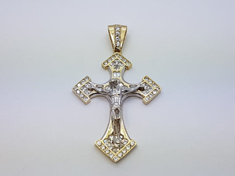 Real 10K High Polish Solid Yellow Gold Zephan Jumbo Cross - orquebec