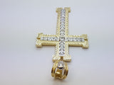 Real 10K High Polish Solid Yellow Gold Zephaniah Jumbo Cross - orquebec