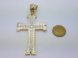 Real 10K High Polish Solid Yellow Gold Zephaniah Jumbo Cross - orquebec