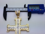 Real 10K High Polish Solid Yellow Gold Zephaniah Jumbo Cross - orquebec