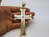 Real 10K High Polish Solid Yellow Gold Zephaniah Jumbo Cross - orquebec