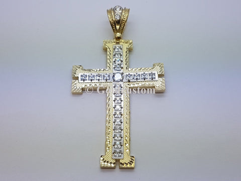 Real 10K High Polish Solid Yellow Gold Zephaniah Jumbo Cross - orquebec